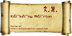 Kökény Márton névjegykártya